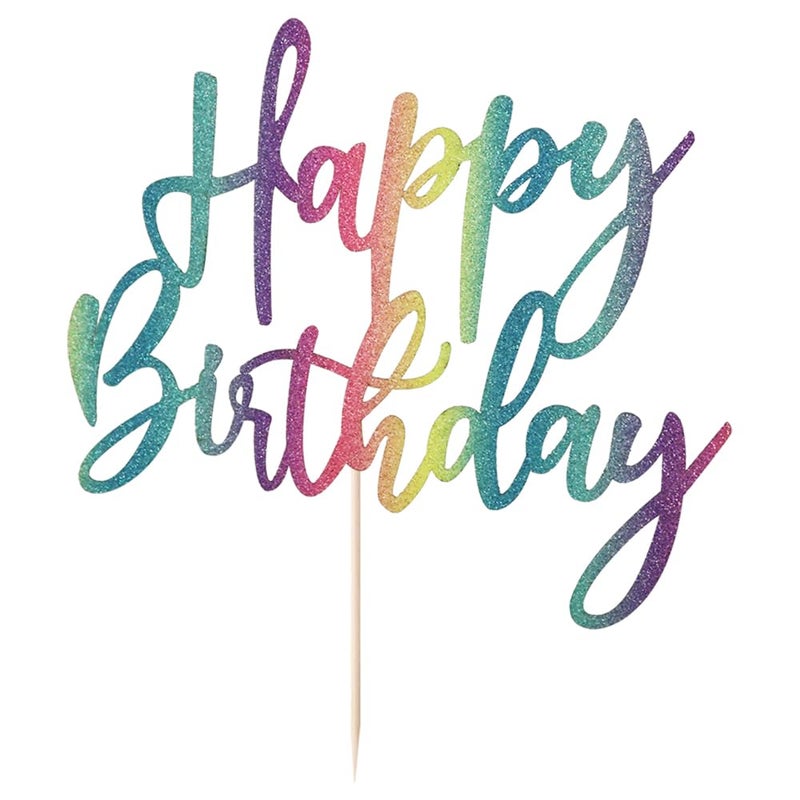 LVEUD glitter Happy Birthday Cake Topper  Happy Birthday Cake Decoration Suitable For Party Decoration For Anniversary/Birthday (colour) - Image 2
